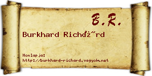 Burkhard Richárd névjegykártya